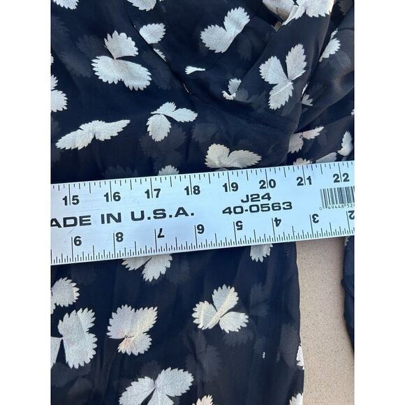 The Kooples Women's Split Neck Long Sleeve Floral Button Up Silk Blouse Size L - Picture 4 of 4